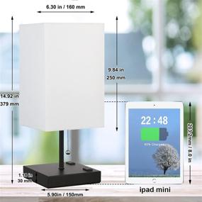 img 3 attached to 💡 Multi-Functional Table Lamp with Outlet: Bedside Lamp, Desk Light, Nightstand Lamp for Bedroom with 2-Prong A/C Outlets and White Fabric Lampshade