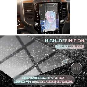 img 3 attached to 🚗 Tempered Glass HD Scratch Resistance Car Screen Protector for 2019-2021 Dodge RAM 1500 2500 3500 Uconnect, 12 inch Touch Screen Protector