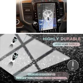 img 2 attached to 🚗 Tempered Glass HD Scratch Resistance Car Screen Protector for 2019-2021 Dodge RAM 1500 2500 3500 Uconnect, 12 inch Touch Screen Protector
