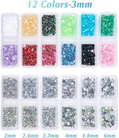 img 3 attached to Sparkle and Shine with Outuxed 3196pcs Flatback Rhinestones and Nail Gems Set: AB Crystal 💎 Glass Rhinestones, 3D Nail Art Charms Gems, and a Convenient Picking Pen for Craft Enthusiasts (Mixed Size)