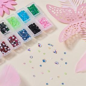 img 1 attached to Sparkle and Shine with Outuxed 3196pcs Flatback Rhinestones and Nail Gems Set: AB Crystal 💎 Glass Rhinestones, 3D Nail Art Charms Gems, and a Convenient Picking Pen for Craft Enthusiasts (Mixed Size)