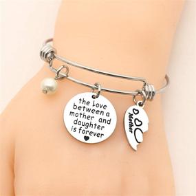 img 2 attached to 💖 Forever Love: Heart Charm Bangle Bracelets for Mothers and Daughters - Thoughtful Jewelry Gifts