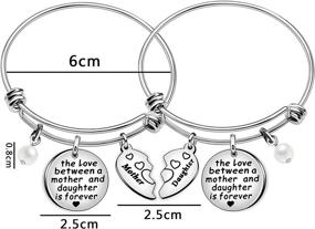 img 1 attached to 💖 Forever Love: Heart Charm Bangle Bracelets for Mothers and Daughters - Thoughtful Jewelry Gifts
