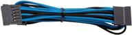 corsair cp-8920192 премиум отдельно обтянутый sata-кабель, голубой/черный - совместим с блоками питания corsair. логотип