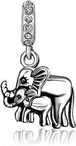 img 3 attached to 🐘 JMQJewelry Elephant Mother Mom Heart Love Baby Child Birthstone Dangle Womens Bead Charms: Exquisite Jewelry for Bracelets and Gifts