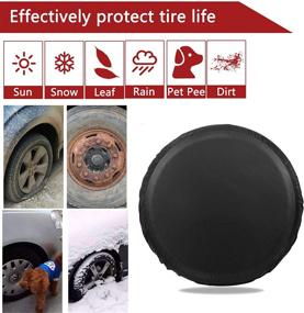 img 1 attached to 4 Pack Black MOONET Tire Covers for RV Wheel - 4 Layer Oxford, Waterproof UV 🔒 Sun Protectors for Motorhome Boat Trailer Camper Van SUV - D74cm x H28cm, Fits Diameter 27&#34;-29&#34; L