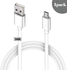 img 4 attached to 🔌 10FT Быстрая зарядка Android кабель зарядного устройства - USB кабель Micro USB для зарядного устройства Samsung, планшета, Galaxy S7 S6 Edge, телефона LG - белый Micro USB 2.0 кабель - Провод для зарядки для Kindle Fire