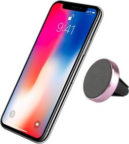 img 3 attached to 🌟 2-Pack Universal Magnetic Air Vent Car Mount Holder: Rose Gold Chrome for iPhone, Samsung Galaxy, Android