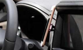 img 2 attached to 🌟 2-Pack Universal Magnetic Air Vent Car Mount Holder: Rose Gold Chrome for iPhone, Samsung Galaxy, Android