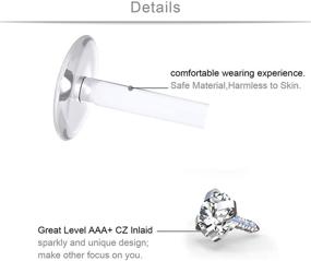 img 2 attached to 💎 SCERRING Intuitive Internal Threaded Earring: Exceptional Women's Jewelry