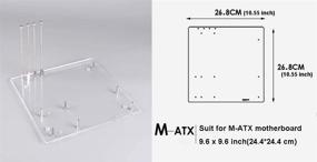 img 1 attached to 💻 Transparent Acrylic Overlock Computer Case DIY Mod Base Stand - PC Open Frame Test Bench for ITX, ATX, Mini ITX, MATX, EATX Motherboards