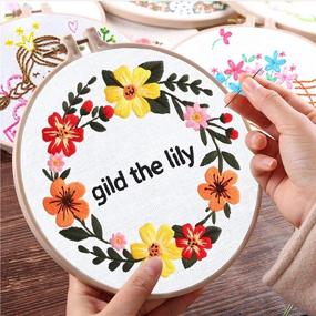 img 2 attached to 🌸 Louise Maelys Embroidery Starter Kit: Perfect Floral Wreath Cross Stitch Craft Projects for Beginner Adults