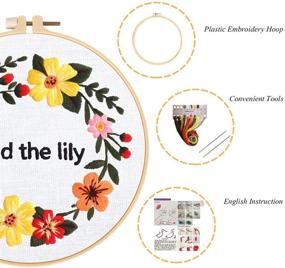 img 3 attached to 🌸 Louise Maelys Embroidery Starter Kit: Perfect Floral Wreath Cross Stitch Craft Projects for Beginner Adults