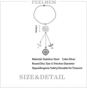 img 3 attached to 🙏 FEELMEM Guardian Angel Prayer Car Charm: Keep Me and My Passengers Protected with this Exclusive Rearview Mirror Pendant