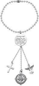 img 4 attached to 🙏 FEELMEM Guardian Angel Prayer Car Charm: Keep Me and My Passengers Protected with this Exclusive Rearview Mirror Pendant
