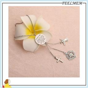 img 2 attached to 🙏 FEELMEM Guardian Angel Prayer Car Charm: Keep Me and My Passengers Protected with this Exclusive Rearview Mirror Pendant