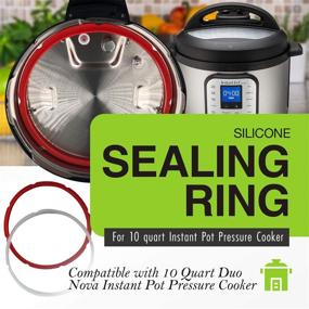 img 3 attached to 🔴 Yumvio Silicone Sealing Ring - 10 Quart Duo Nova Instant Pot Replacement Parts - BPA-Free, Food Grade Accessories - Dishwasher Safe Seals - Red and Clear, 2-Pack