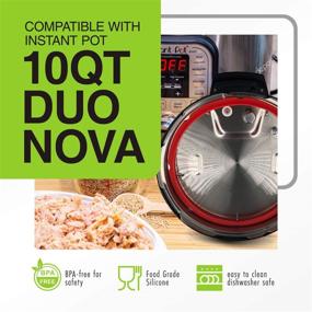 img 2 attached to 🔴 Yumvio Silicone Sealing Ring - 10 Quart Duo Nova Instant Pot Replacement Parts - BPA-Free, Food Grade Accessories - Dishwasher Safe Seals - Red and Clear, 2-Pack