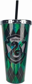 img 1 attached to Spoontiques Harry Potter Tumbler: Slytherin Foil 🐍 Cup - 20 oz - Green Acrylic with Straw