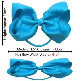 img 3 attached to 🎀 40Pcs 4.5" Boutique Pops Hair Bows: Elastic Hair Ties with Grosgrain Ribbon, Large Cheer Bow Ponytail Holder, Rubber Hair Bands for Girls, Toddlers, Kids, Teens (In Pairs)