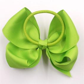 img 2 attached to 🎀 40Pcs 4.5" Boutique Pops Hair Bows: Elastic Hair Ties with Grosgrain Ribbon, Large Cheer Bow Ponytail Holder, Rubber Hair Bands for Girls, Toddlers, Kids, Teens (In Pairs)