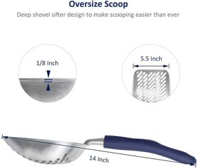 img 3 attached to WePet Aluminum Alloy Cat Litter Scoop - Sifter, Metal Kitty Scooper with Long Handle for Efficient Poop Sifting, Durable, Heavy Duty, Ideal for Litter Box Cleaning