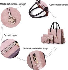 img 3 attached to SUSIE ISLAND Designer Handbags 3Pcs (Grey): Trendy Women's Shoulder Bags with Wallets