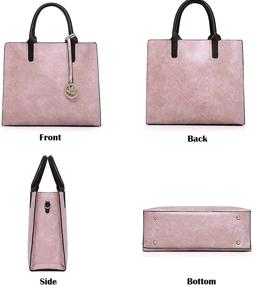 img 1 attached to SUSIE ISLAND Designer Handbags 3Pcs (Grey): Trendy Women's Shoulder Bags with Wallets