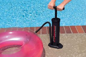 img 1 attached to Intex Double Quick III Inflatable Float Hand Air Pump - 19" Black Pool Pump