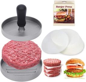 img 4 attached to 🍔 Burger Press 100 Sheets Patty Paper Set - Non-Stick Hamburger Press Patty Maker for BBQ Grill, Perfect for Meat, Beef, Cheese, Bean, Veggie Burgers - Optimal for Barbecue Cooking