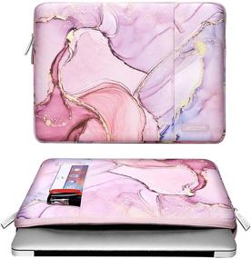 img 3 attached to 📱 MOSISO Polyester Vertical Laptop Sleeve: Compatible with 13-13.3 inch MacBook Pro, MacBook Air, Notebook Computer - Marble Design with Pocket