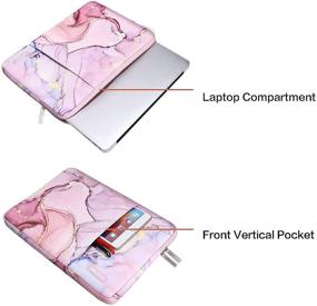 img 1 attached to 📱 MOSISO Polyester Vertical Laptop Sleeve: Compatible with 13-13.3 inch MacBook Pro, MacBook Air, Notebook Computer - Marble Design with Pocket