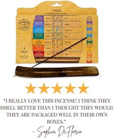 img 1 attached to 🪔 Ultra Premium Natural Incense Sticks for Chakra Alignment & Enhanced Luck - Crown to Root Chakras, 70 Pieces Variety Gift Pack with Bonus Wood Holder