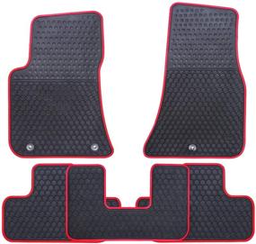 img 4 attached to 🚗 Durable Red Ucaskin Car Floor Mats - Custom Fit for Dodge Challenger RWD 2017-2021 - Odorless & Washable Rubber Foot Carpet - Heavy Duty Anti-Slip All Weather Protection - Premium Car Floor Liner