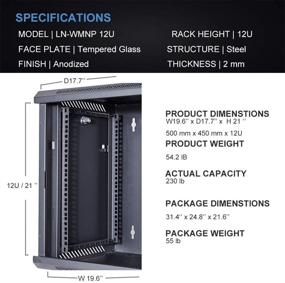 img 3 attached to 🔒 Efficiently Secure Data and Network with KENUCO 12U Wall Mount Rack Server Cabinet - Locking Glass Door, 19-Inch Server Network Rack, 16-Inches Deep (Black 12U)