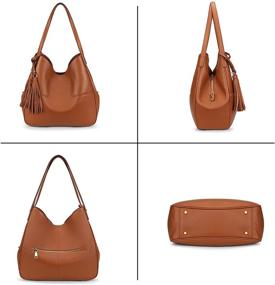 img 2 attached to YALUXE Genuine Leather Shoulder Top Handle Women's Handbags & Wallets in Shoulder Bags