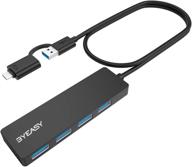 🔌 byeasy usb hub - ultra slim portable usb splitter with 4 ports and 2 ft extended cable, usb c hub for macbook, mac pro/mini, imac, ps4, surface pro, xps, pc, flash drive, samsung & more логотип