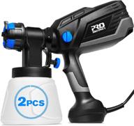🎨 prostormer 600w hvlp electric paint spray gun with 3 spraying patterns, 4 nozzle sizes, 2 detachable 1000ml containers - easy to spray, clean, and perfect for home painting logo