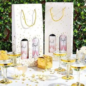 img 3 attached to Enhance Your Wine Gifting with 12-Pack Gold Foil Wine Bottle Gift Bags (7 x 15 x 3.25 In)