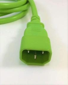 img 2 attached to 💻 MICRO CONNECTORS M05-113EULG Computer/Monitor Power Extension Cord C13 To C14, 10 Amp, 6 ft - Green