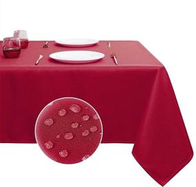 img 4 attached to Enhance Your Farmhouse Décor 🏡 with YURIHOME Rectangle Tablecloth: Waterproof and Stylish