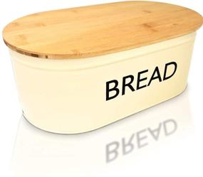 img 3 attached to 🍞 Premium Metal Bread Box with Bamboo Lid - Ideal for Kitchen Counter Storage, Vintage Kitchen Decor & Bread Container