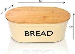 img 2 attached to 🍞 Premium Metal Bread Box with Bamboo Lid - Ideal for Kitchen Counter Storage, Vintage Kitchen Decor & Bread Container