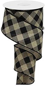 img 1 attached to Diagonal Plaid Check Wired Ribbon