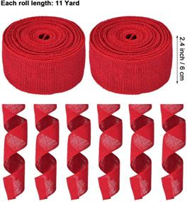 img 3 attached to 🎀 Burlap Wired Ribbon: Natural Weave with Wired Edge for Christmas Crafts Decoration (Red, 2.4 Inches by 315 Inches)