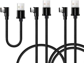 img 4 attached to aceyoon 90 Degree USB C Cable 3-Pack - 1ft, 3ft, 6ft - Braided Right Angle USB C Charger and Data Transfer L Type C Elbow Cord - Compatible for Samsung S10 S9 S8, Huawei P40 P30 Mate40 Mate30, Google Pixel