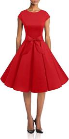 img 4 attached to Dressystar Vintage Rockabilly Dresses Cap Sleeve Women's Clothing and Dresses