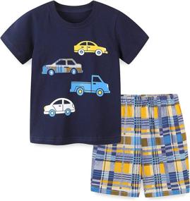 img 4 attached to IjnUhb Toddler Clothes Cartoon T Shirt Boys' Clothing and Clothing Sets