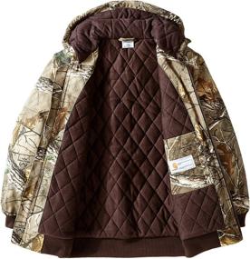 img 1 attached to Boys' Clothing: Carhartt Active Jacket in Brown, Size Large