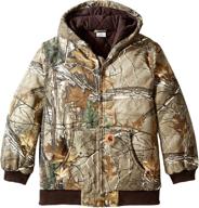 boys' clothing: carhartt active jacket in brown, size large logo